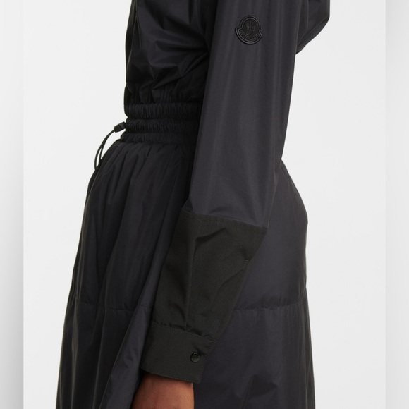 Moncler High-Neck Nylon Dress Black Long-Sleeve Size 42 - Picture 4 of 16